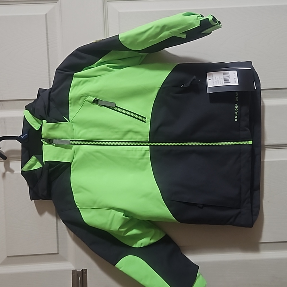 BOULDER GEAR BOYS AIDEN JACKET: GRAY/GREEN: NEW WITH TAGS: SIZE 5